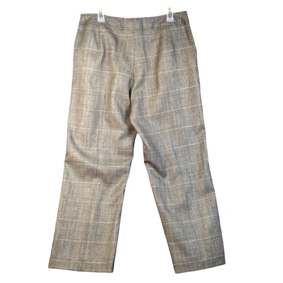 Harve Bernard Trousers Women's 14P Wool Black White Pockets Lined Houndstooth - Picture 4 of 10